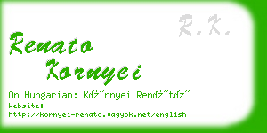 renato kornyei business card